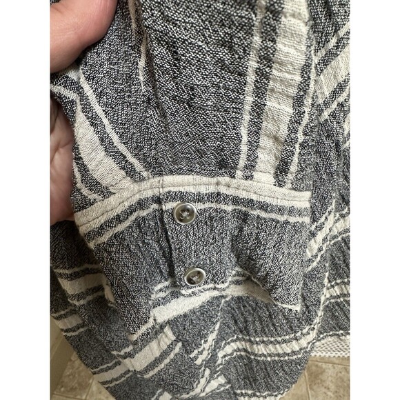 Free People Women's XS Extra Small Linen Blend Stripe Oversize Tunic Shirt Top - Picture 7 of 8